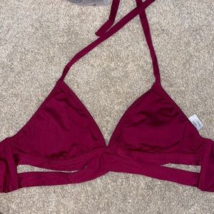 burgundy bathing suit top
